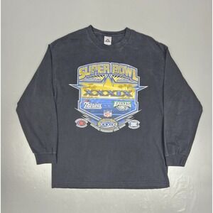 VTG 05 New England Patriots Vs Eagles Super Bowl Champions XXXIX T-Shirt Size XL